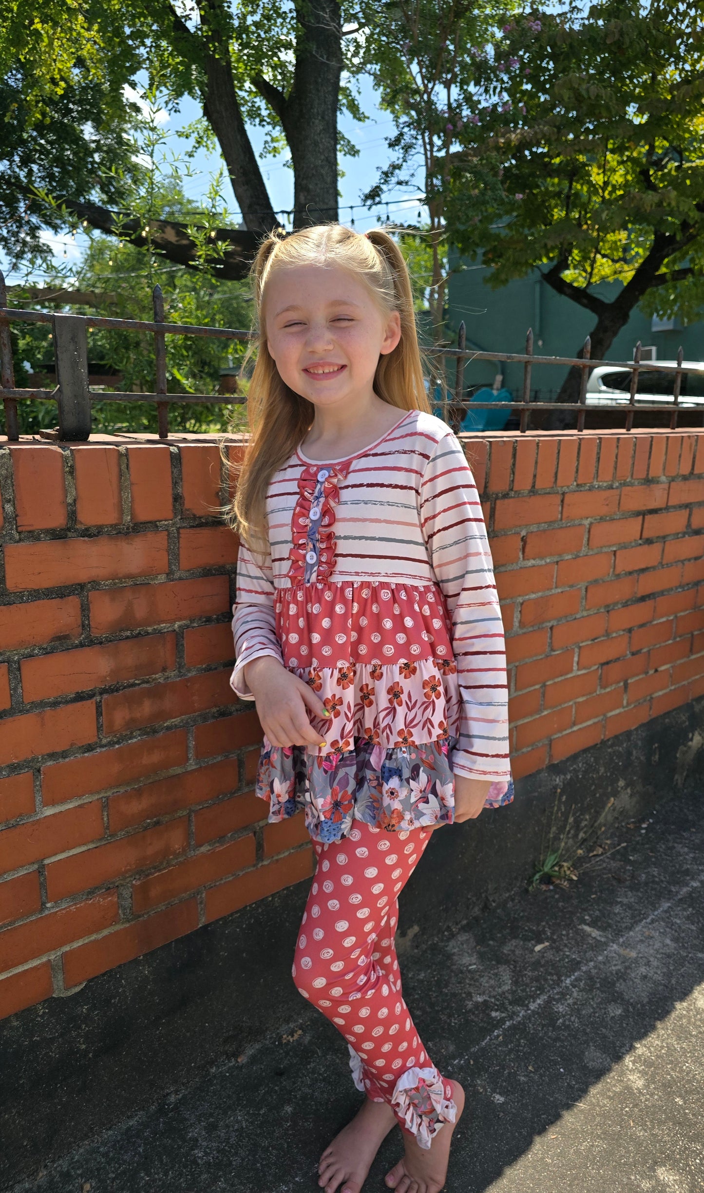 Rust Ruffle Legging Set