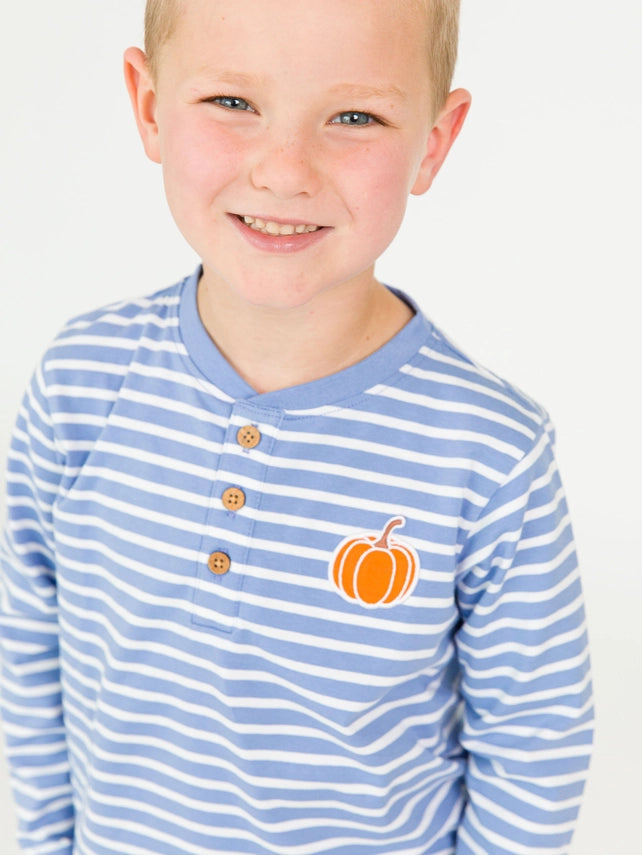 Blue Stripe Pumpkin Henley