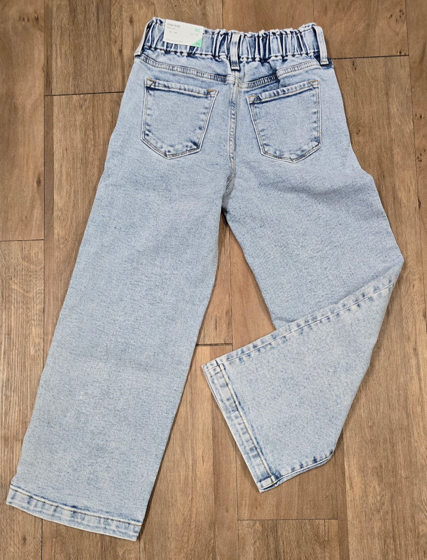 Kan Can Girl's Highrise Elastic Waist Jeans