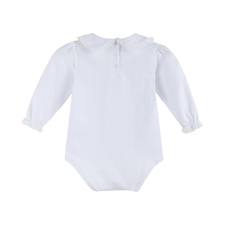 White Collared Lace Romper