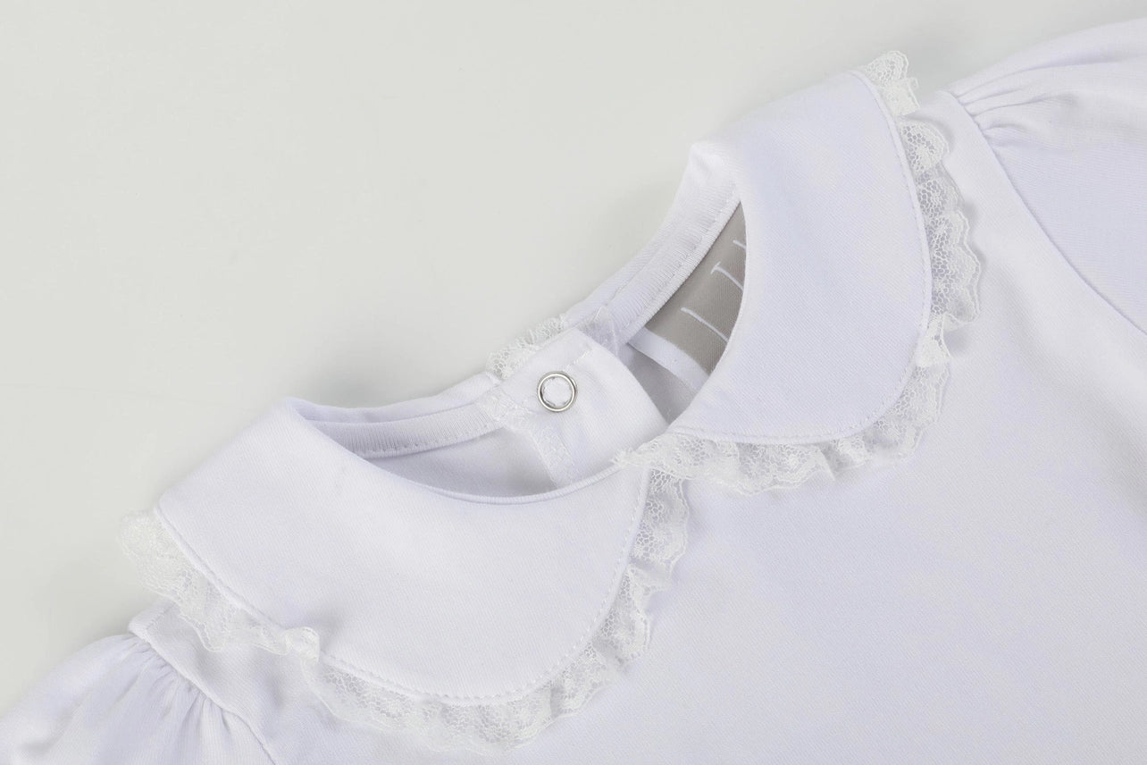 White Collared Lace Romper