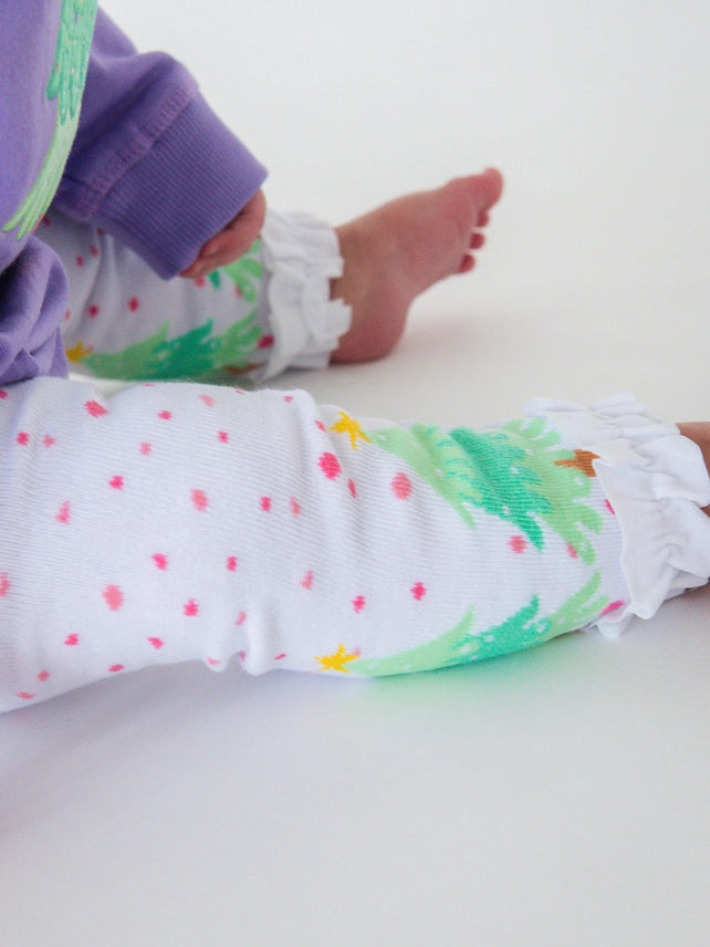 Polka Dot Tree Footless Ruffle Tights