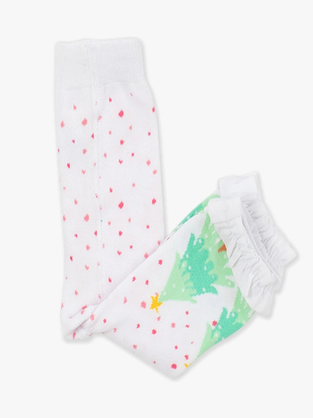 Polka Dot Tree Footless Ruffle Tights