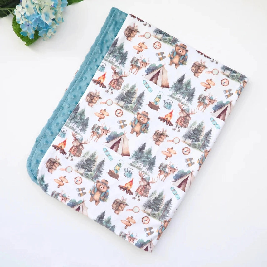 Minky Blanket -Let's Go Camping