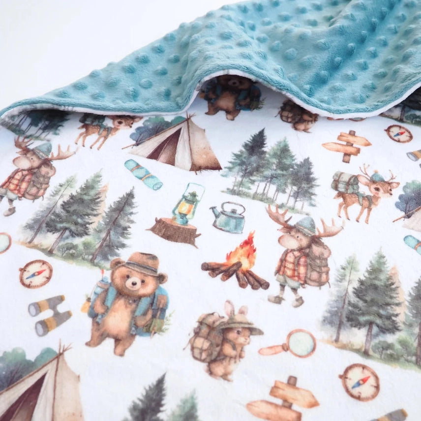 Minky Blanket -Let's Go Camping