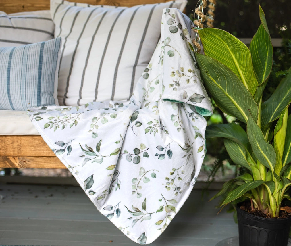 Minky Blanket -Eucalyptus