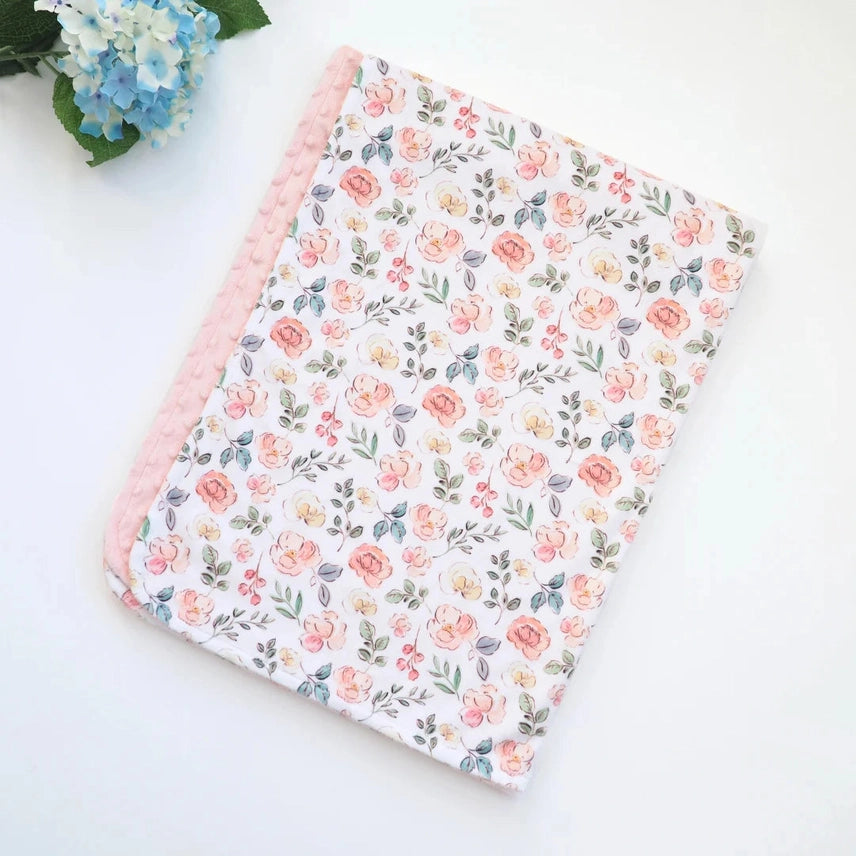 Minky Blanket -Blushing Garden