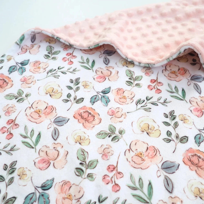 Minky Blanket -Blushing Garden