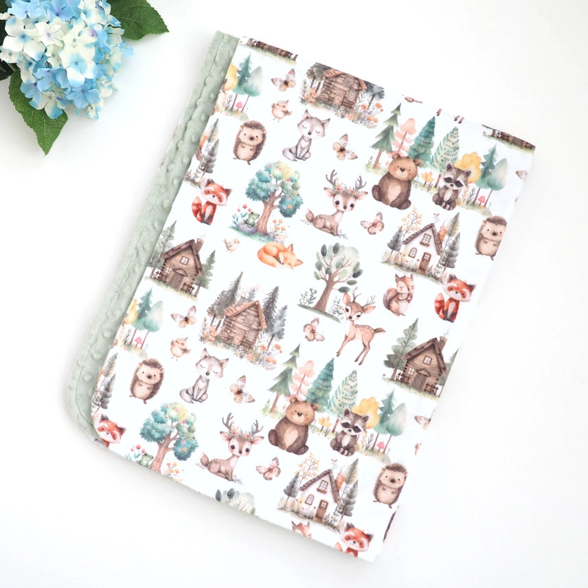 Minky Blanket -Woodsy Woodland