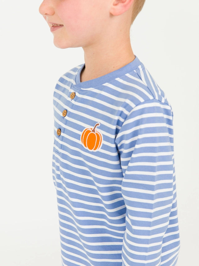 Blue Stripe Pumpkin Henley