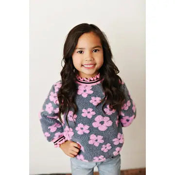 Pink Daisy Fuzzy Sweatshirt