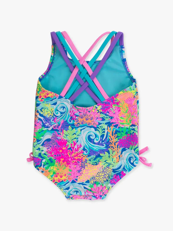 Neon Ocean Coral 1 PC Swimsuit