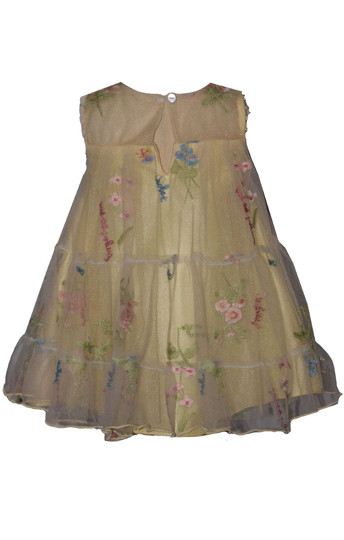 Yellow Embroidered Princess Dress