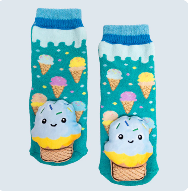 Blue Ice Cream Cone Messy Moose Socks
