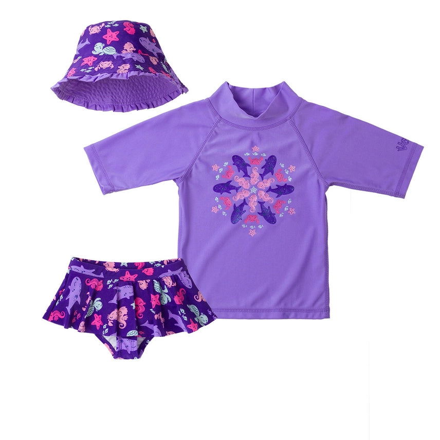 Girls 3PC Sun & Swim Set