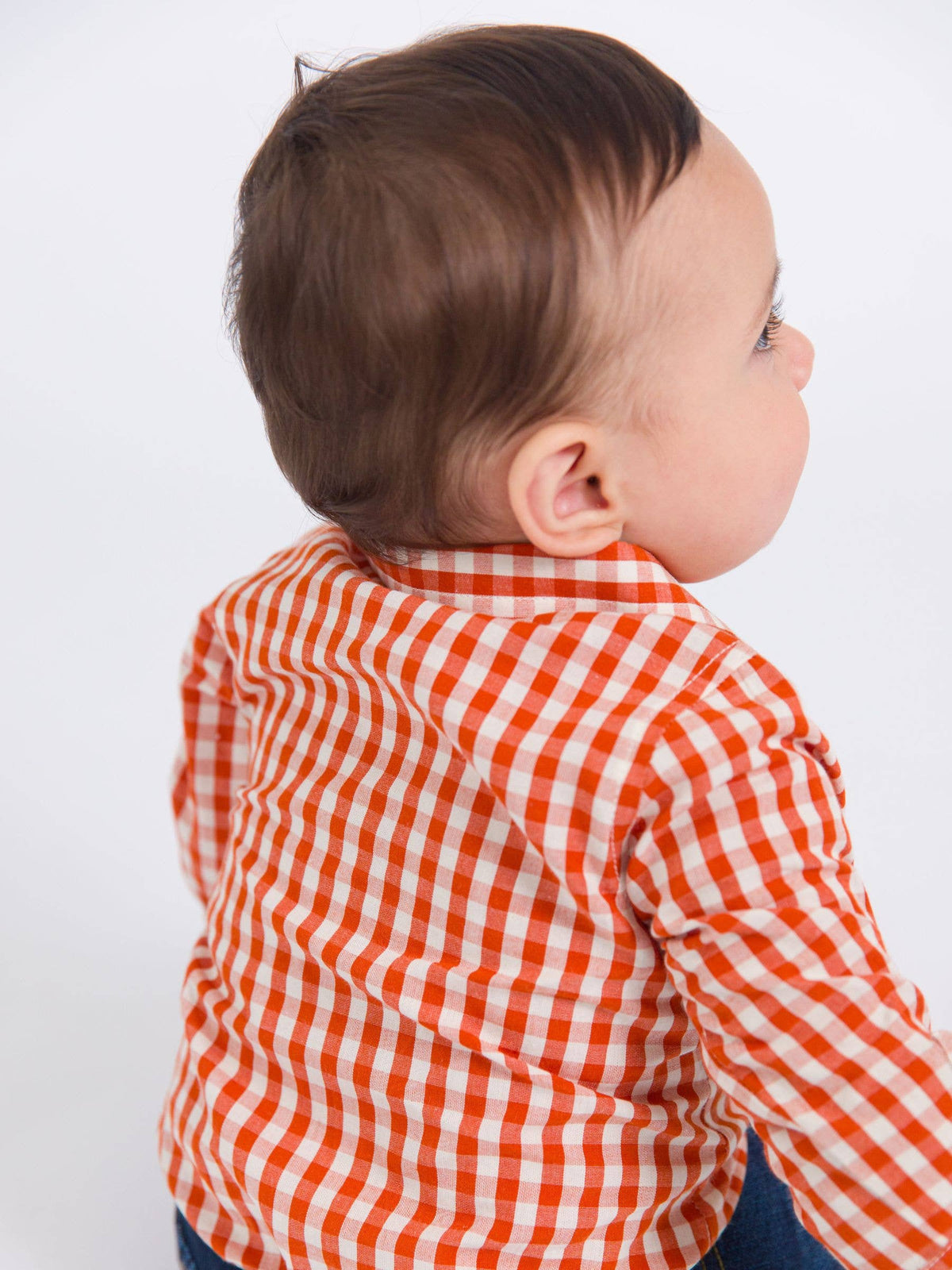 Rust Gingham Button Bodysuit