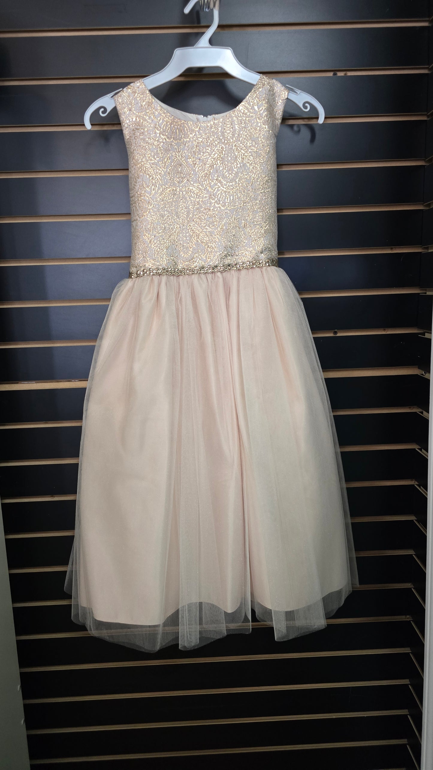 Champagne Imperial Brocade Dress