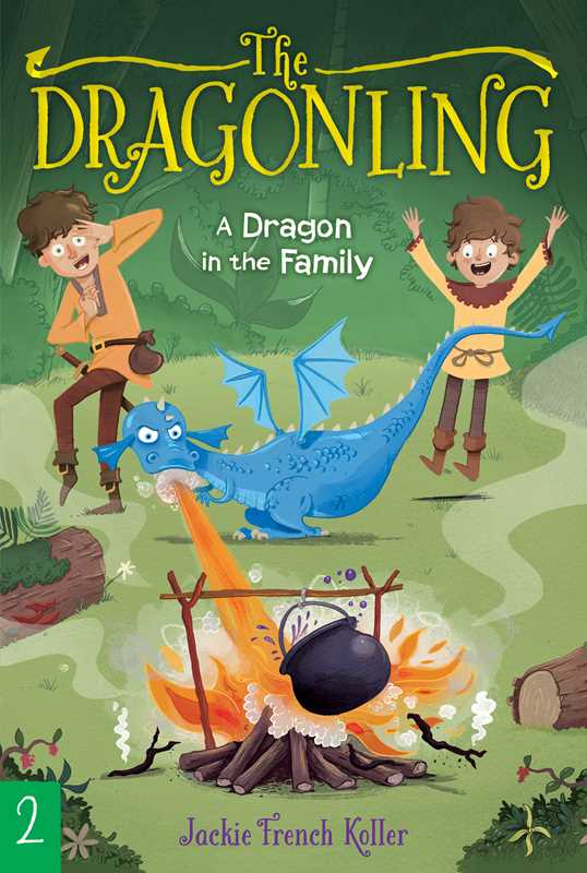 Book cover of 'The Dragonling: A Dragon in the Family' with two children and a dragon by a campfire.
