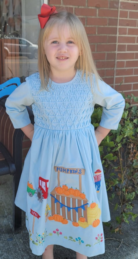 Pumpkin Patch Blue Cord Dress