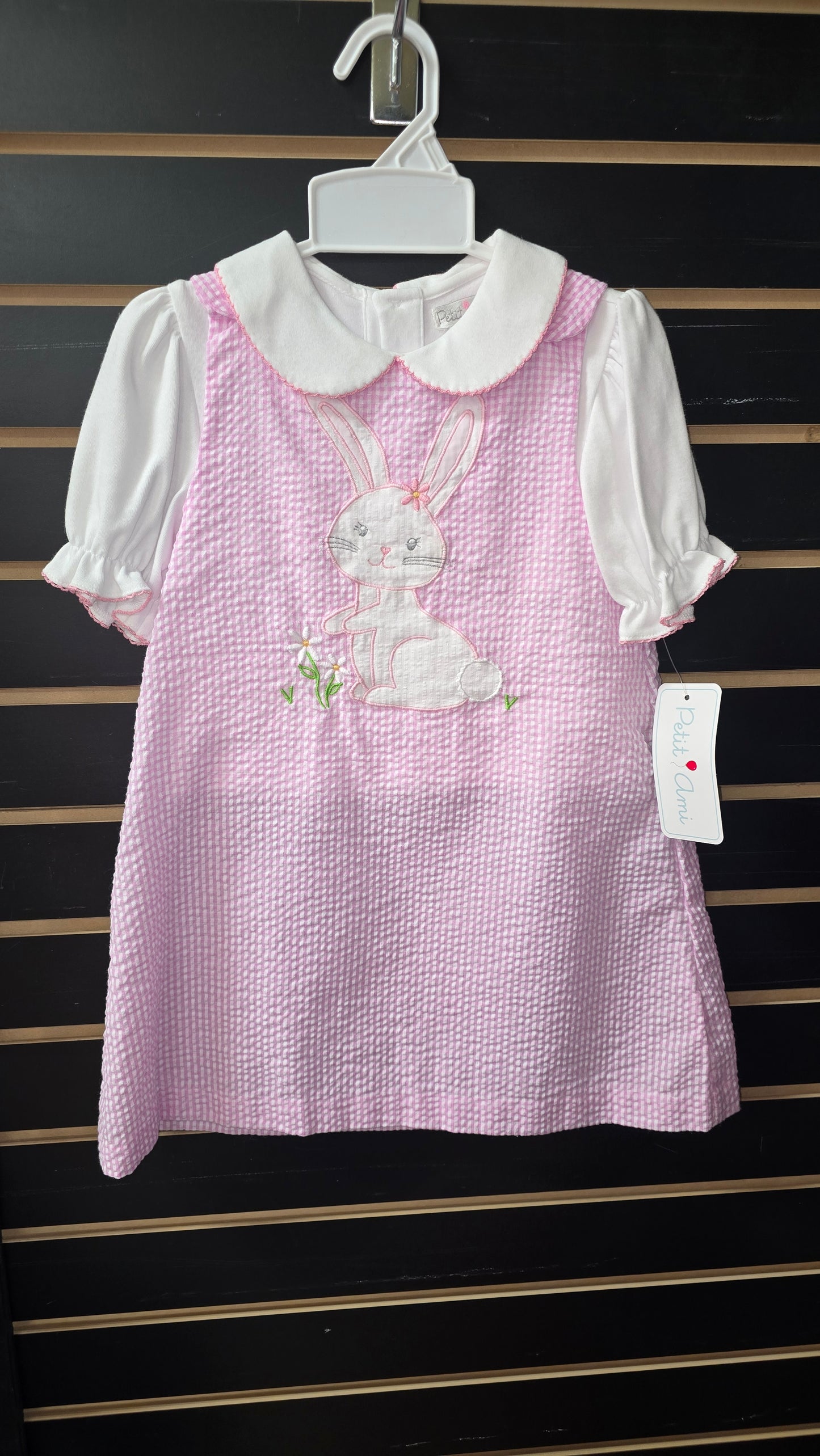 Gingham Bunny Appliqué Dress