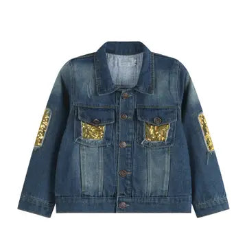 Gold Sequin Jean Jacket