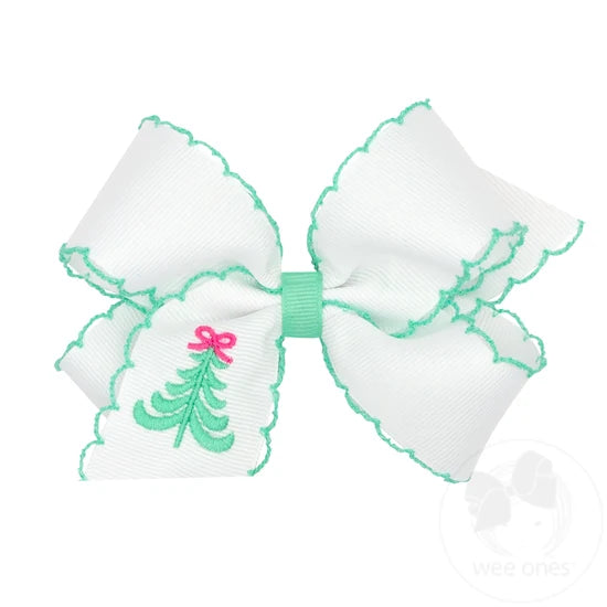 Medium Holiday Embroidery Tree Bow