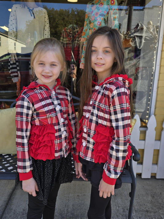 Plaid Passion Hoodie Cardigan