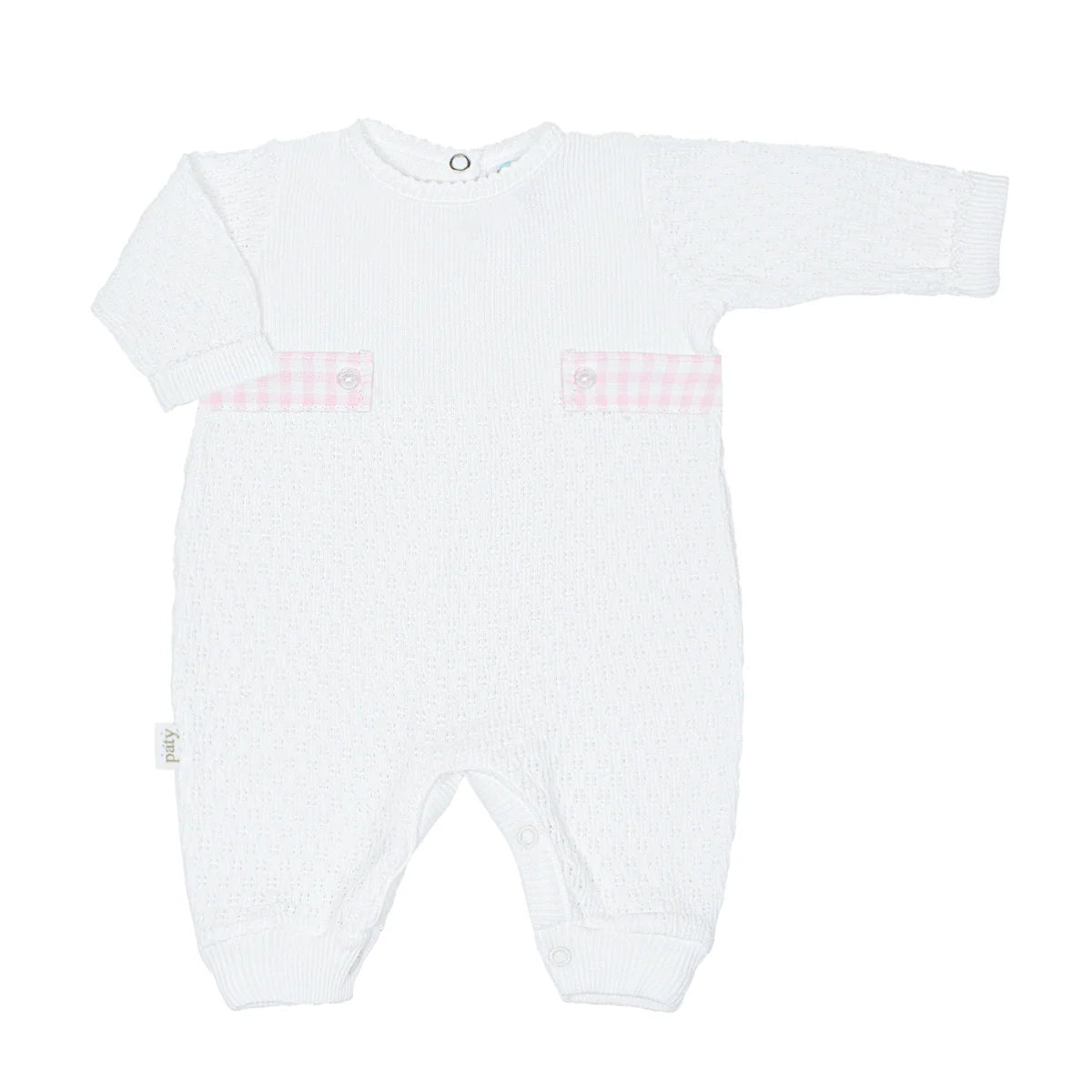 Paty Knit Romper with Gingham
