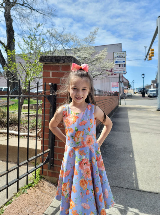 Peach Floral Dress