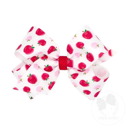 Mini Apple Print Bow