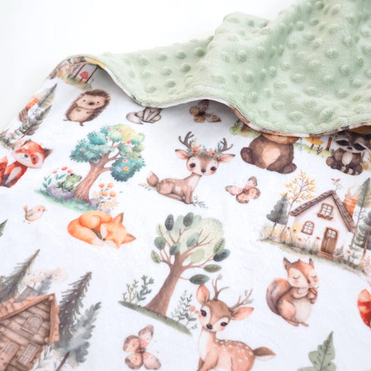 Minky Blanket -Woodsy Woodland