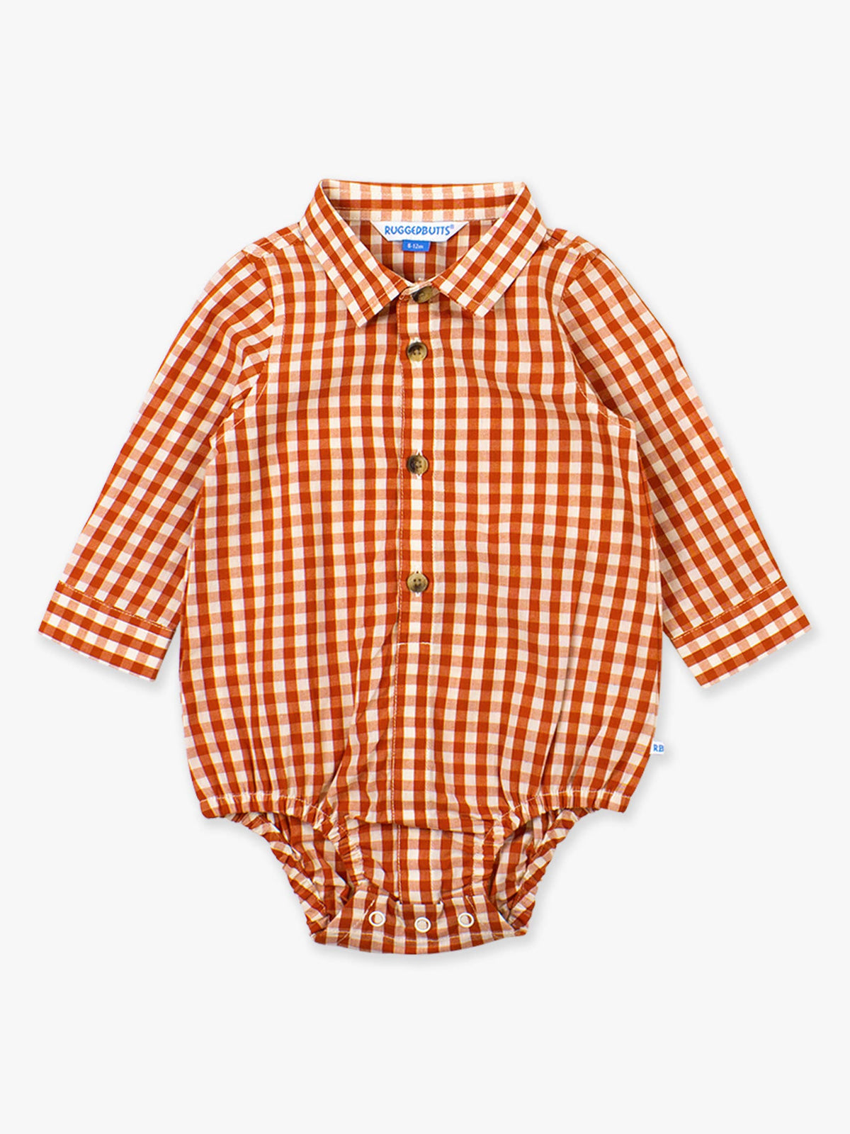 Rust Gingham Button Bodysuit