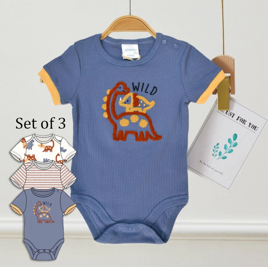 Wild Dinos -Onesie 3 Pack