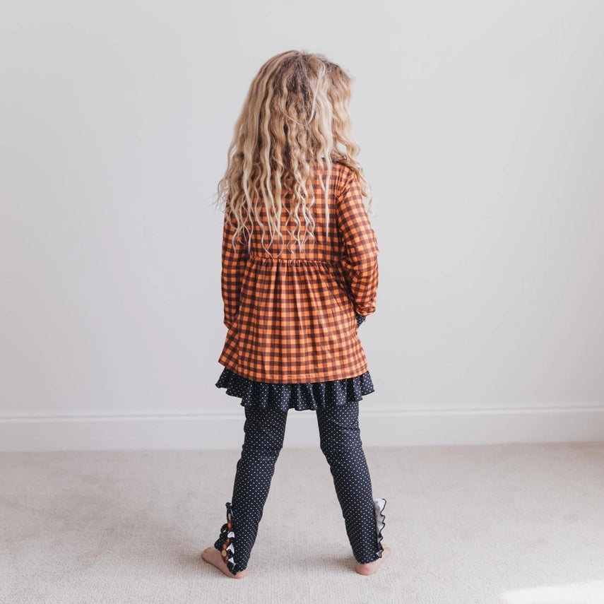 Gingham Checked Fall Set