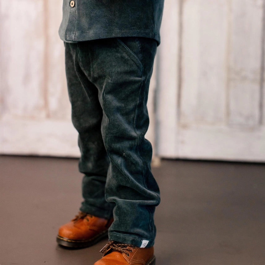 Knit Corduroy Shirt & Pants Set