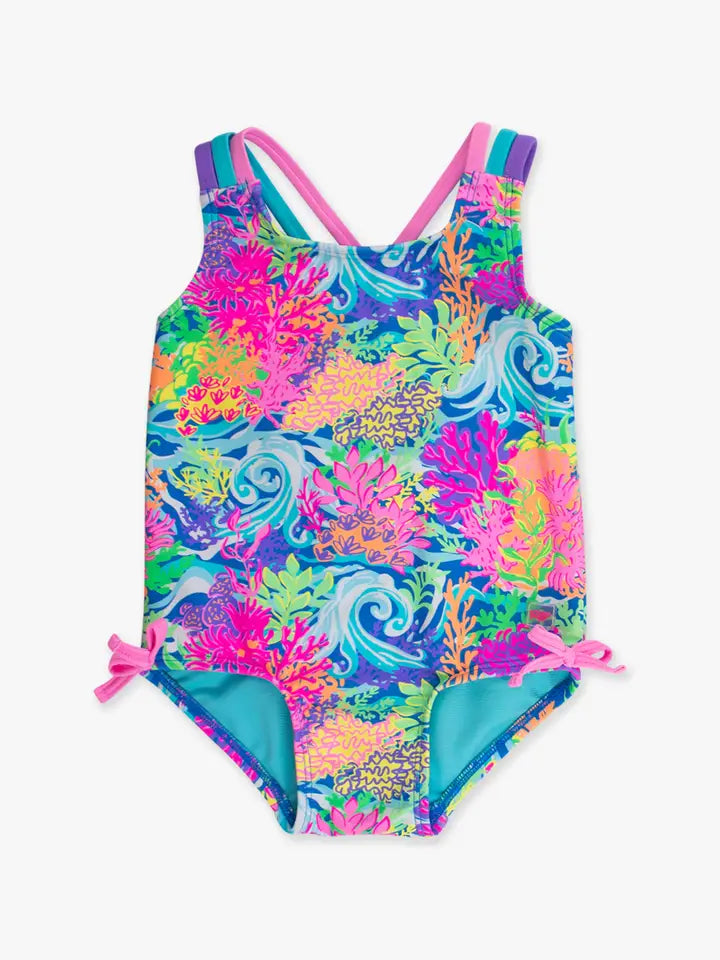 Neon Ocean Coral 1 PC Swimsuit