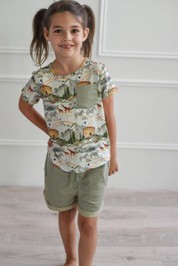 Pocket T & Short Set --Noah's Ark