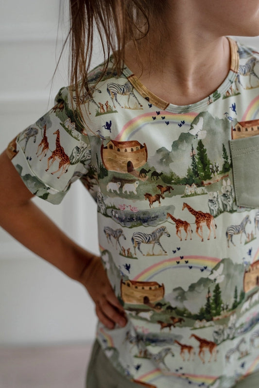 Pocket T & Short Set --Noah's Ark