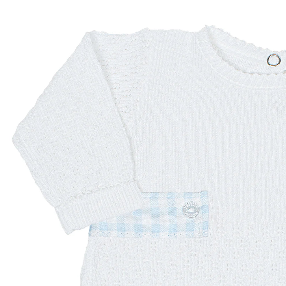 Paty Knit Romper with Gingham
