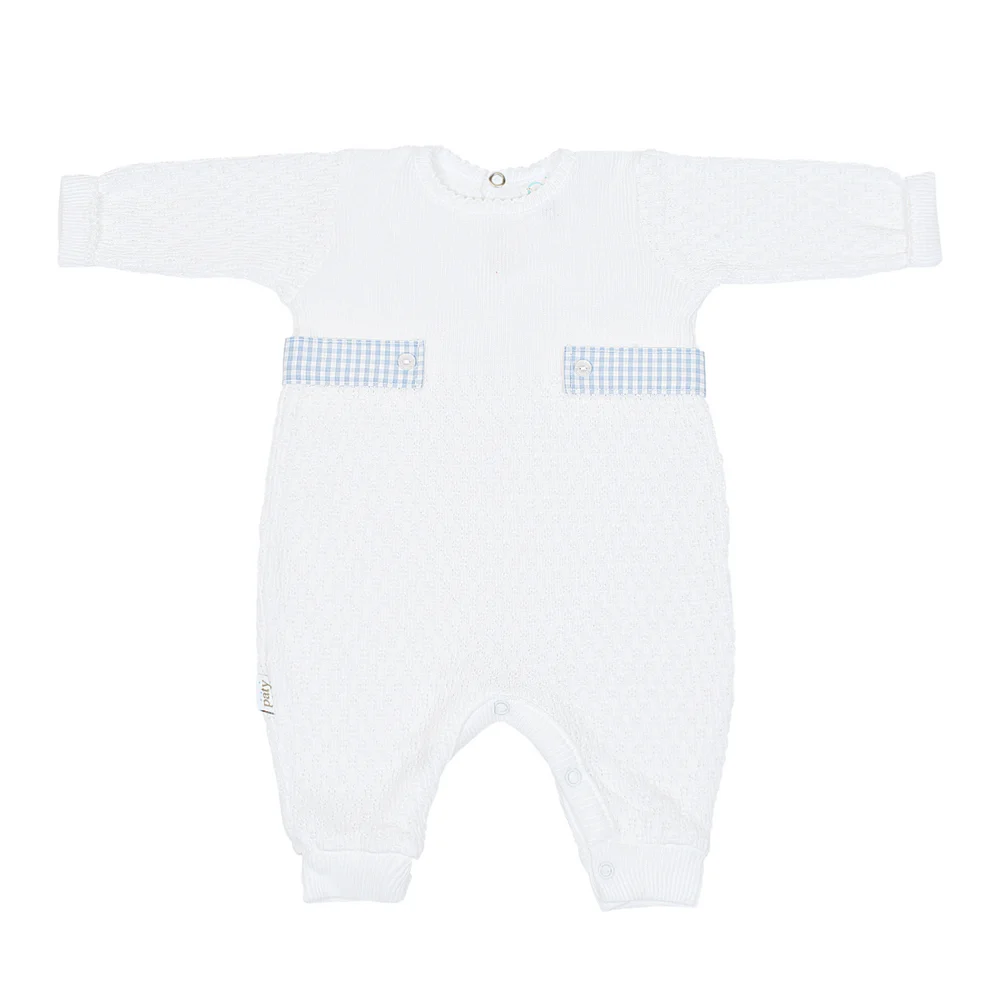 Paty Knit Romper with Gingham