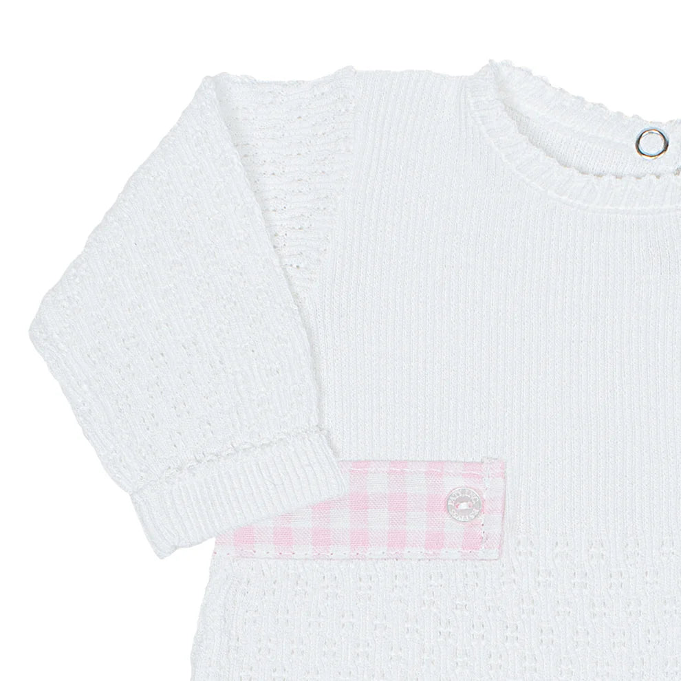 Paty Knit Romper with Gingham