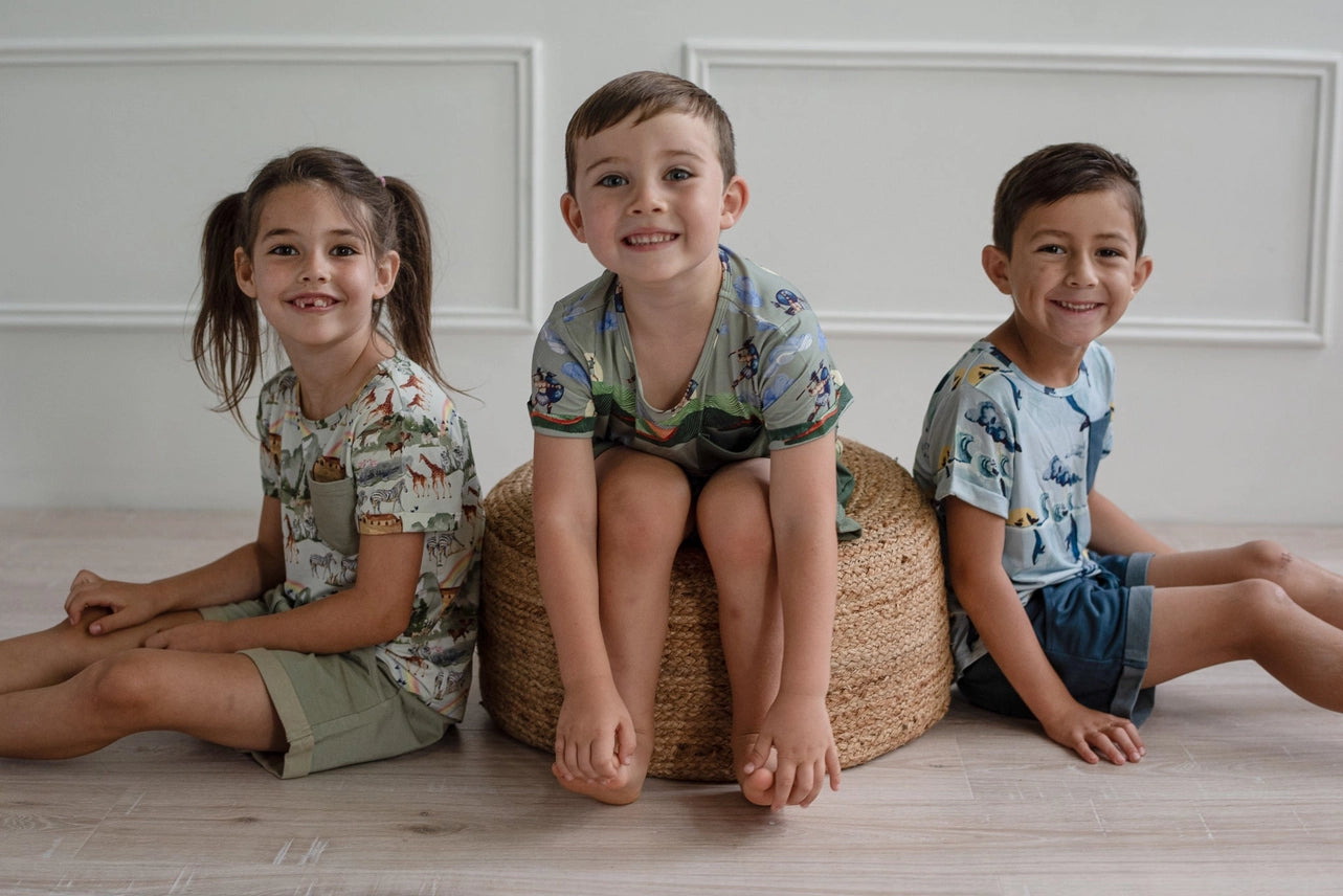 Pocket T & Short Set --Noah's Ark
