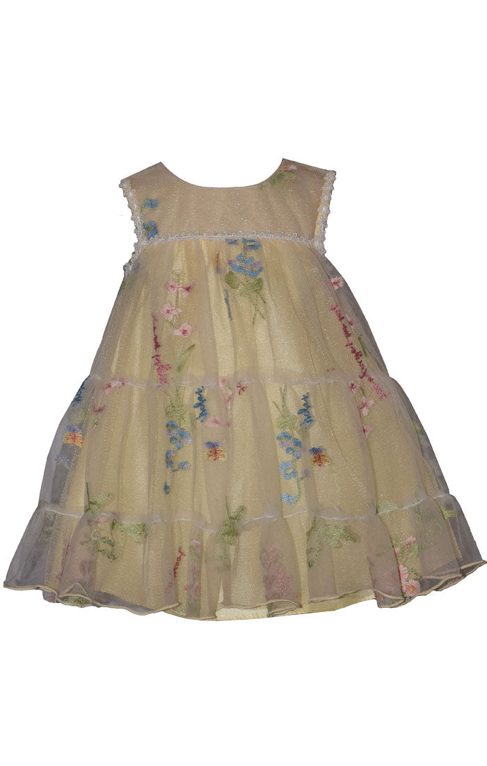 Yellow Embroidered Princess Dress