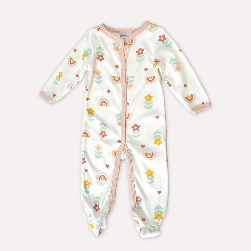 Rainbow Daisy -Footie Romper