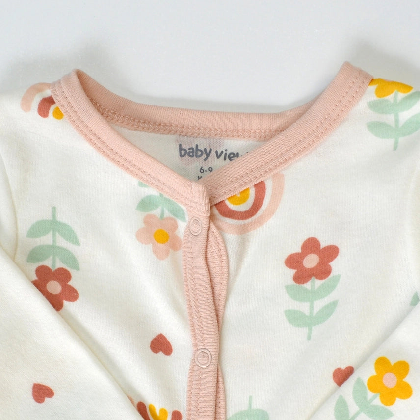 Rainbow Daisy -Footie Romper
