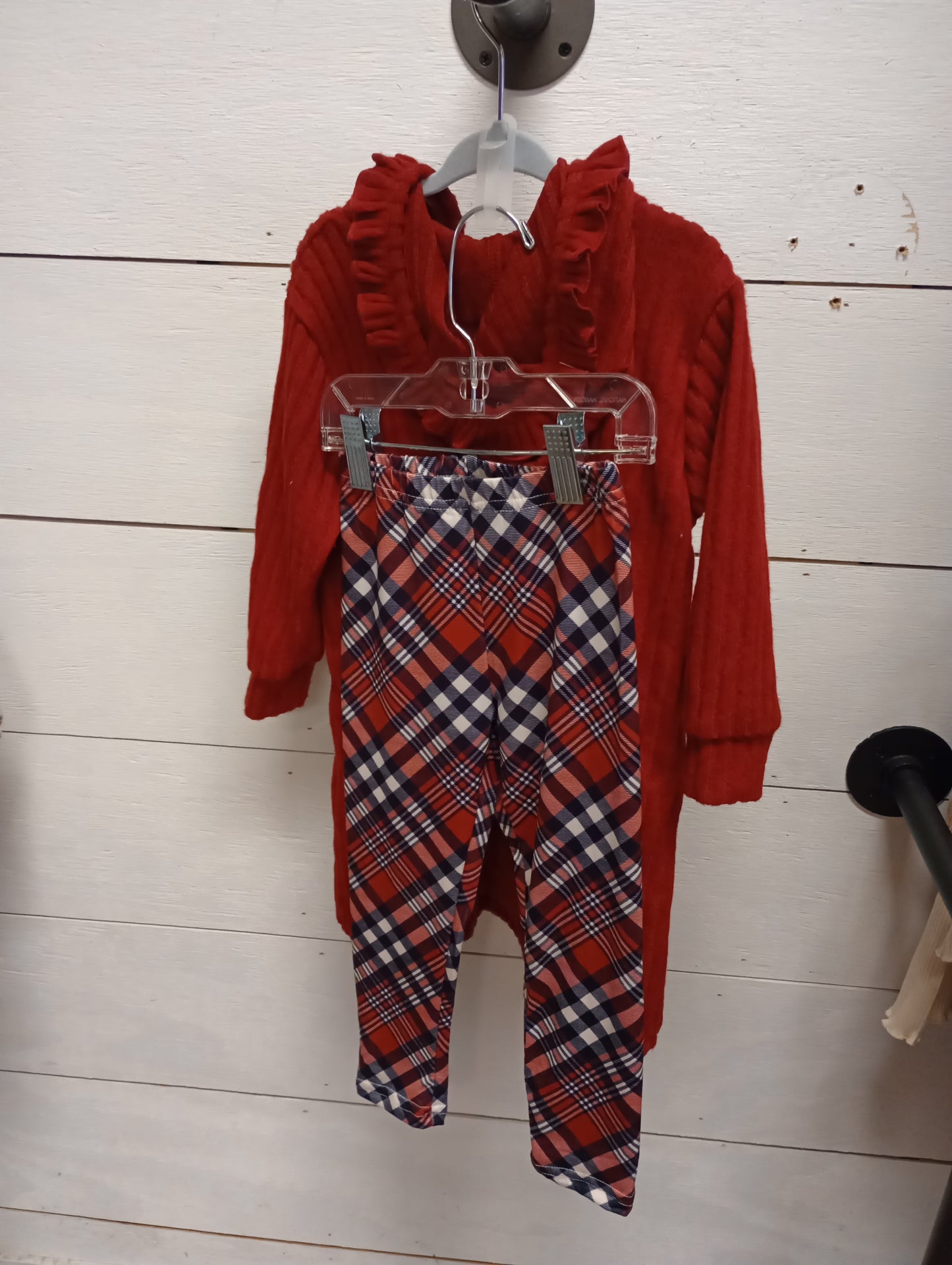 Red Plaid Tunic with Leggings