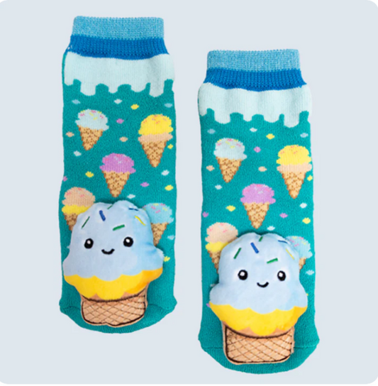 Blue Ice Cream Cone Messy Moose Socks