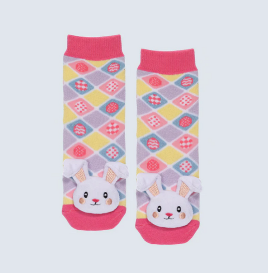 Pink Bunny Messy Moose Socks