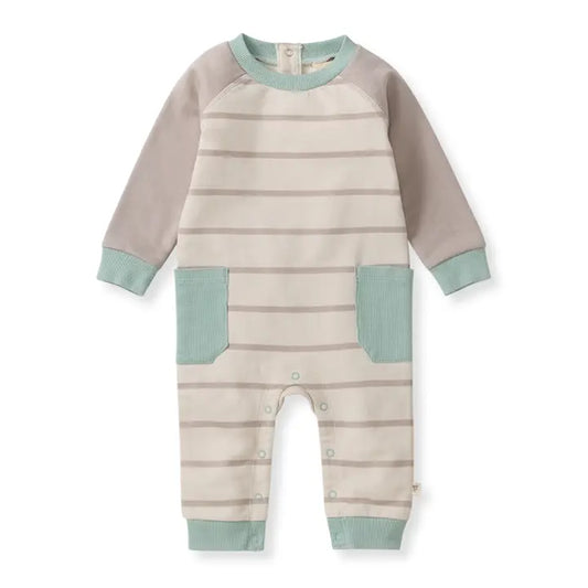 Sage/Beige Stripe Boy Jumper