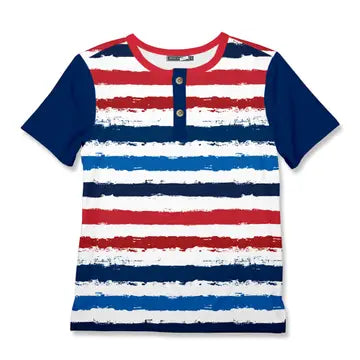 USA Stripe Henley T